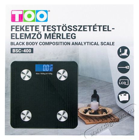 Too BSC-400 Fekete test&ouml;sszet&eacute;tel-elemző m&eacute;rleg Sz&eacute;ps&eacute;g&aacute;pol&aacute;s / Eg&eacute;szs&eacute;g - M&eacute;rleg - Szem&eacute;ly m&eacute;rleg - 508612
