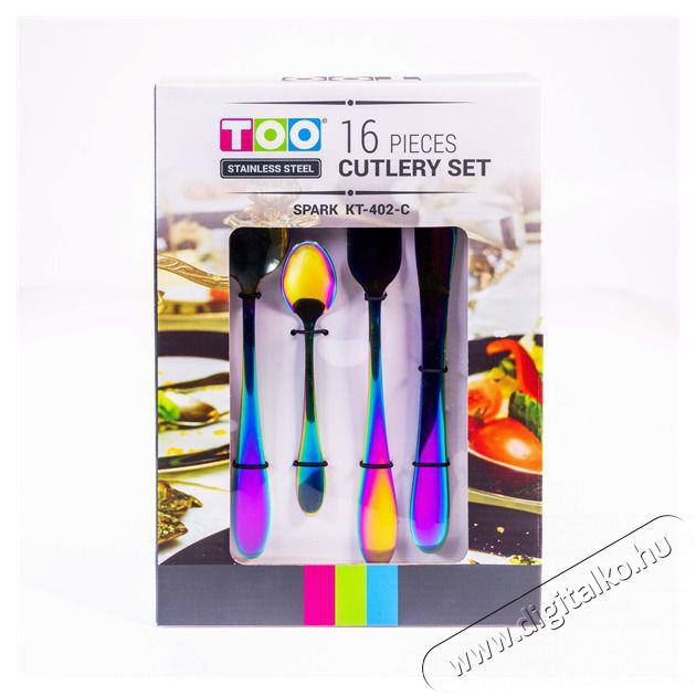 Too KT-402 C Spark 16 db-os sz&iacute;nes evőeszk&ouml;z k&eacute;szlet Konyhai term&eacute;kek - &Eacute;tk&eacute;szlet - Evőeszk&ouml;z k&eacute;szlet - 508736