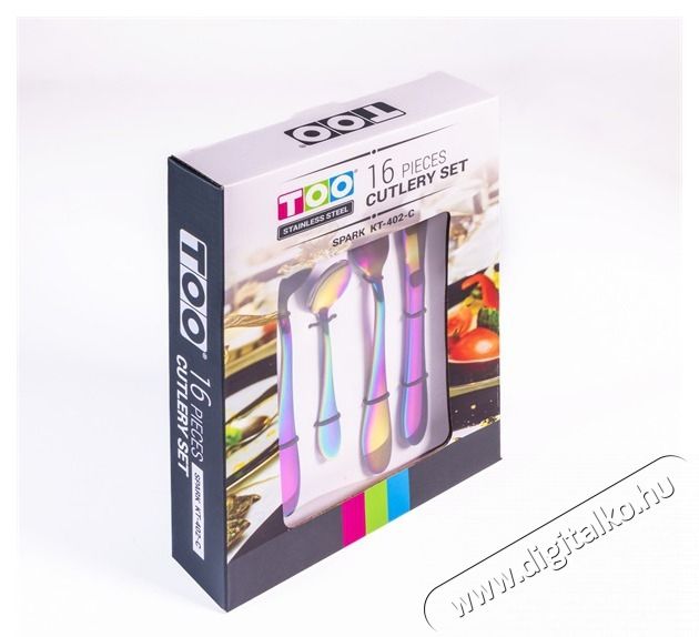 Too KT-402 C Spark 16 db-os sz&iacute;nes evőeszk&ouml;z k&eacute;szlet Konyhai term&eacute;kek - &Eacute;tk&eacute;szlet - Evőeszk&ouml;z k&eacute;szlet - 508736