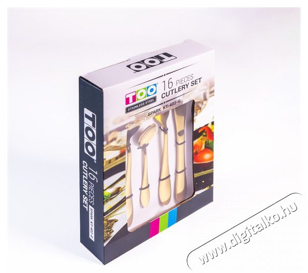 Too KT-402 G Spark 16 db-os arany evőeszk&ouml;z k&eacute;szlet Konyhai term&eacute;kek - &Eacute;tk&eacute;szlet - Evőeszk&ouml;z k&eacute;szlet - 508734