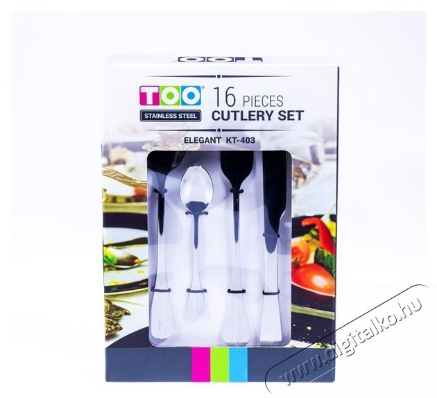 Too KT-403 Elegant 16 db-os ez&uuml;st evőeszk&ouml;z k&eacute;szlet Konyhai term&eacute;kek - &Eacute;tk&eacute;szlet - Evőeszk&ouml;z k&eacute;szlet - 508729