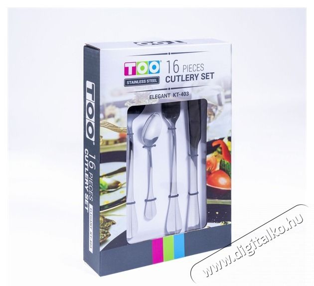 Too KT-403 Elegant 16 db-os ez&uuml;st evőeszk&ouml;z k&eacute;szlet Konyhai term&eacute;kek - &Eacute;tk&eacute;szlet - Evőeszk&ouml;z k&eacute;szlet - 508729