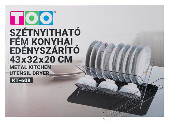 Too KT-608 Sz&eacute;tnyithat&oacute; f&eacute;m konyhai ed&eacute;nysz&aacute;r&iacute;t&oacute; 43x32x20cm Konyhai term&eacute;kek - Mosogat&oacute; - Ed&eacute;ny sz&aacute;r&iacute;t&oacute; / tart&oacute; - 513851