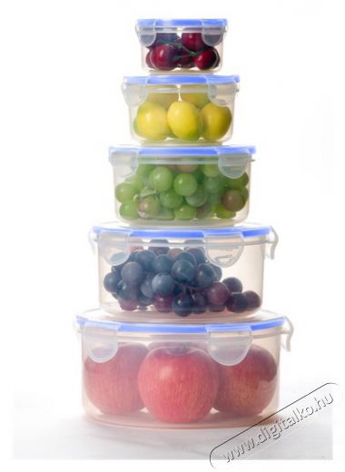 Too KT-142 5 db-os kerek &eacute;telt&aacute;rol&oacute; doboz szett 400ml+800ml+1.500ml+2.300ml+3.600ml Konyhai term&eacute;kek - Ed&eacute;ny - &Eacute;telt&aacute;rol&oacute; - 515911