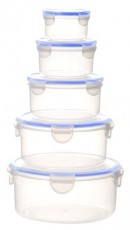 Too KT-142 5 db-os kerek &eacute;telt&aacute;rol&oacute; doboz szett 400ml+800ml+1.500ml+2.300ml+3.600ml Konyhai term&eacute;kek - Ed&eacute;ny - &Eacute;telt&aacute;rol&oacute; - 515911