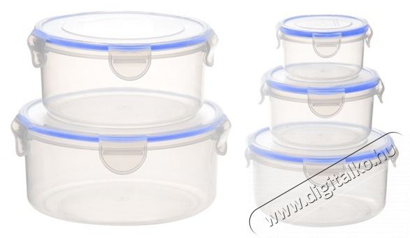 Too KT-142 5 db-os kerek &eacute;telt&aacute;rol&oacute; doboz szett 400ml+800ml+1.500ml+2.300ml+3.600ml Konyhai term&eacute;kek - Ed&eacute;ny - &Eacute;telt&aacute;rol&oacute; - 515911