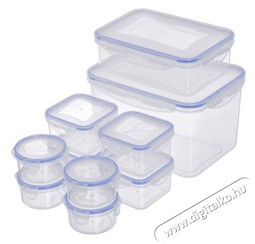 Too KT-143 10 db-os &eacute;telt&aacute;rol&oacute; doboz szett, 2x180ml+2x400ml+2x500ml+3x1.200ml+2.000ml Konyhai term&eacute;kek - Ed&eacute;ny - &Eacute;telt&aacute;rol&oacute; - 515912