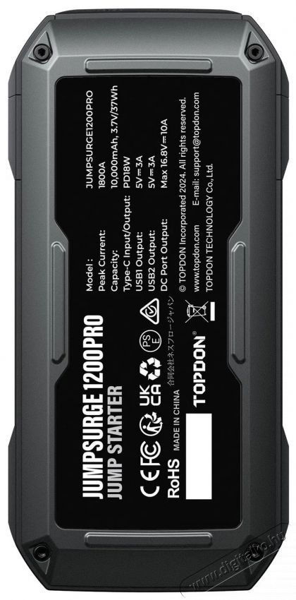 TOPDON Car Jump Starter JumpSurge 1200 PRO ind&iacute;t&aacute;sr&aacute;seg&iacute;tő-powerbank Aut&oacute;hifi / Aut&oacute; felszerel&eacute;s - Aut&oacute;s / aut&oacute;hifi kieg&eacute;sz&iacute;tő - Aut&oacute; akkumul&aacute;tor t&ouml;ltő - 532350