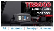 TOPDON TB8000 aut&oacute; akkuml&aacute;tor t&ouml;ltő Aut&oacute;hifi / Aut&oacute; felszerel&eacute;s - Aut&oacute;s / aut&oacute;hifi kieg&eacute;sz&iacute;tő - Aut&oacute; akkumul&aacute;tor t&ouml;ltő - 532348