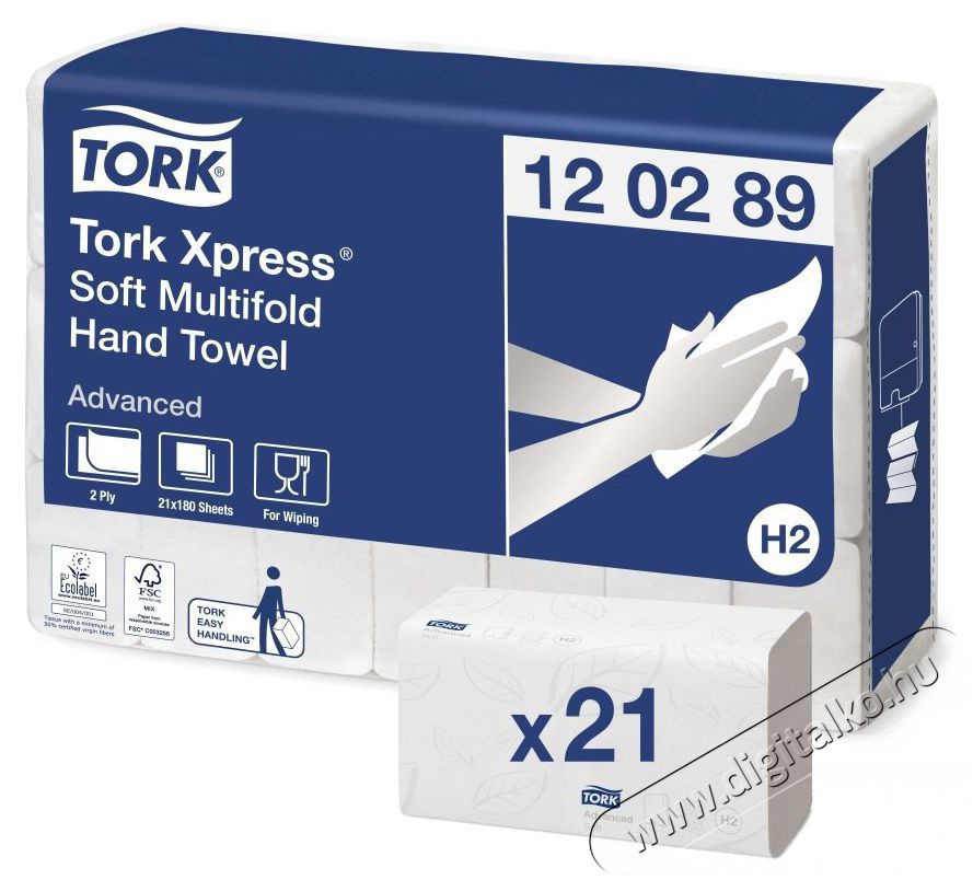 TORK Xpress 21 db-os H2 advan.feh&eacute;r soft multifold k&eacute;zt&ouml;rlő H&aacute;ztart&aacute;s / Otthon / K&uuml;lt&eacute;r - F&uuml;rdőszoba / wc - Kieg&eacute;sz&iacute;tő - 387812