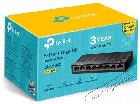 TP-LINK LS1008G 8port 10/100/1000Mbps LAN nem menedzselhető asztali Switch Iroda &eacute;s sz&aacute;m&iacute;t&aacute;stechnika - H&aacute;l&oacute;zat - Switch - 368515