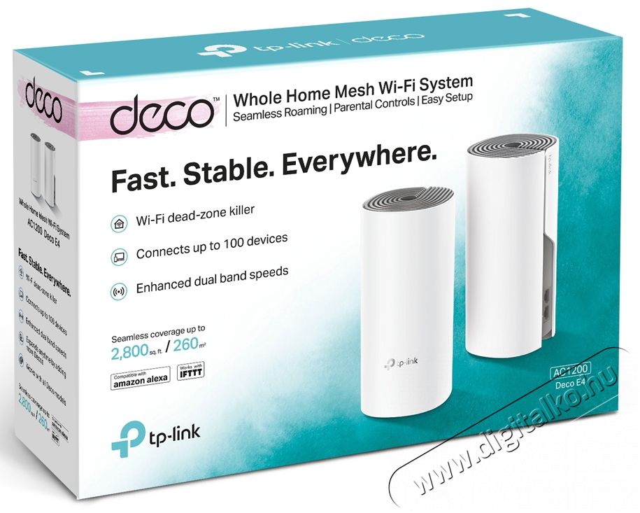 TP-LINK DECO E4 AC1200 Dual Band 802.11ac vezet&eacute;k n&eacute;lk&uuml;li router rendszer (2db-os) Iroda &eacute;s sz&aacute;m&iacute;t&aacute;stechnika - H&aacute;l&oacute;zat - Router - 368522