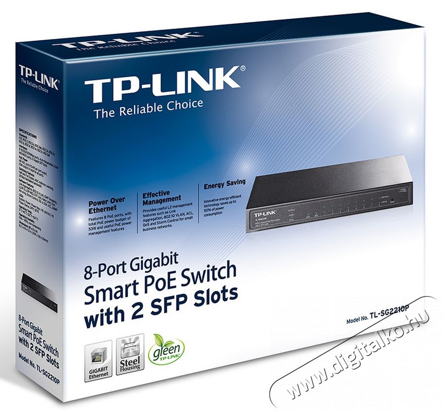 TP-LINK TL-SG2210P 8xGbE PoE LAN 2xGbE SFP port asztali smart menedzselhető PoE switch Iroda &eacute;s sz&aacute;m&iacute;t&aacute;stechnika - H&aacute;l&oacute;zat - Switch - 368511