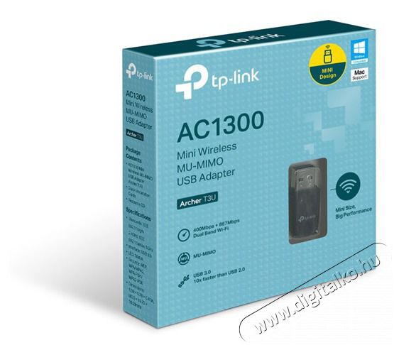 TP-LINK Archer T3U AC1300 Mini MU-MIMO Vezet&eacute;k n&eacute;lk&uuml;li USB adapter Iroda &eacute;s sz&aacute;m&iacute;t&aacute;stechnika - Egy&eacute;b sz&aacute;m&iacute;t&aacute;stechnikai term&eacute;k - 414770