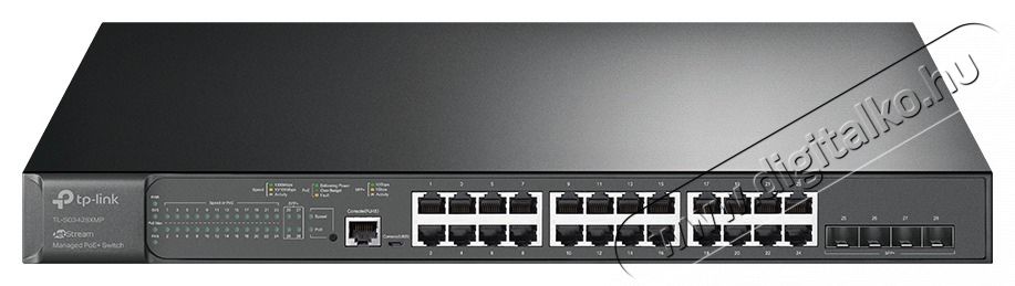 TP-LINK TL-SG3428XMP JetStream 24xGbE PoE+ LAN 4x10GbE SFP+ port L2+ menedzselhető PoE+ switch Iroda &eacute;s sz&aacute;m&iacute;t&aacute;stechnika - H&aacute;l&oacute;zat - Switch - 420959
