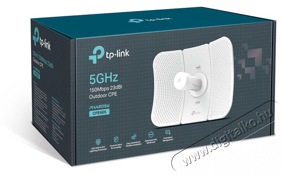TP-LINK CPE605 5GHz 150Mbps 23dBi k&uuml;lt&eacute;ri CPE Iroda &eacute;s sz&aacute;m&iacute;t&aacute;stechnika - H&aacute;l&oacute;zat - H&aacute;l&oacute;zati kieg&eacute;sz&iacute;tő - 428951