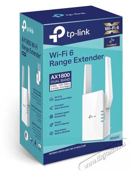 TP-LINK RE605X AX1800 Wi-Fi 6 Vezet&eacute;k n&eacute;lk&uuml;li Range Extender Iroda &eacute;s sz&aacute;m&iacute;t&aacute;stechnika - Egy&eacute;b sz&aacute;m&iacute;t&aacute;stechnikai term&eacute;k - 430392