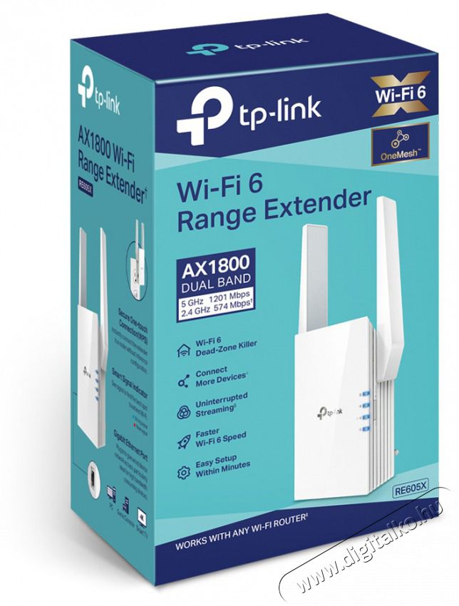 TP-LINK RE605X AX1800 Wi-Fi 6 Vezet&eacute;k n&eacute;lk&uuml;li Range Extender Iroda &eacute;s sz&aacute;m&iacute;t&aacute;stechnika - Egy&eacute;b sz&aacute;m&iacute;t&aacute;stechnikai term&eacute;k - 430392