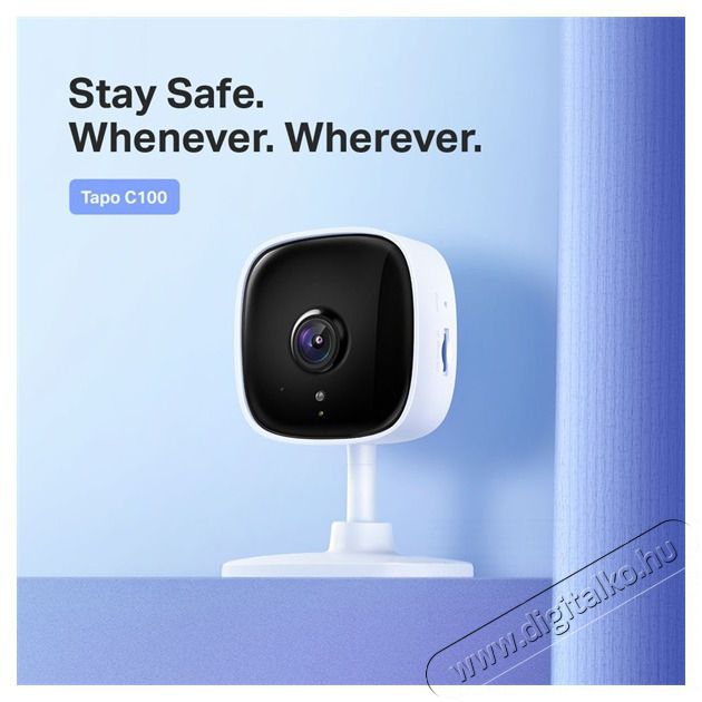 TP-LINK Tapo C100 Otthoni biztons&aacute;gi Wi-Fi kamera H&aacute;ztart&aacute;s / Otthon / K&uuml;lt&eacute;r - Biztons&aacute;gtechnika - Biztons&aacute;gi kamera - 437491