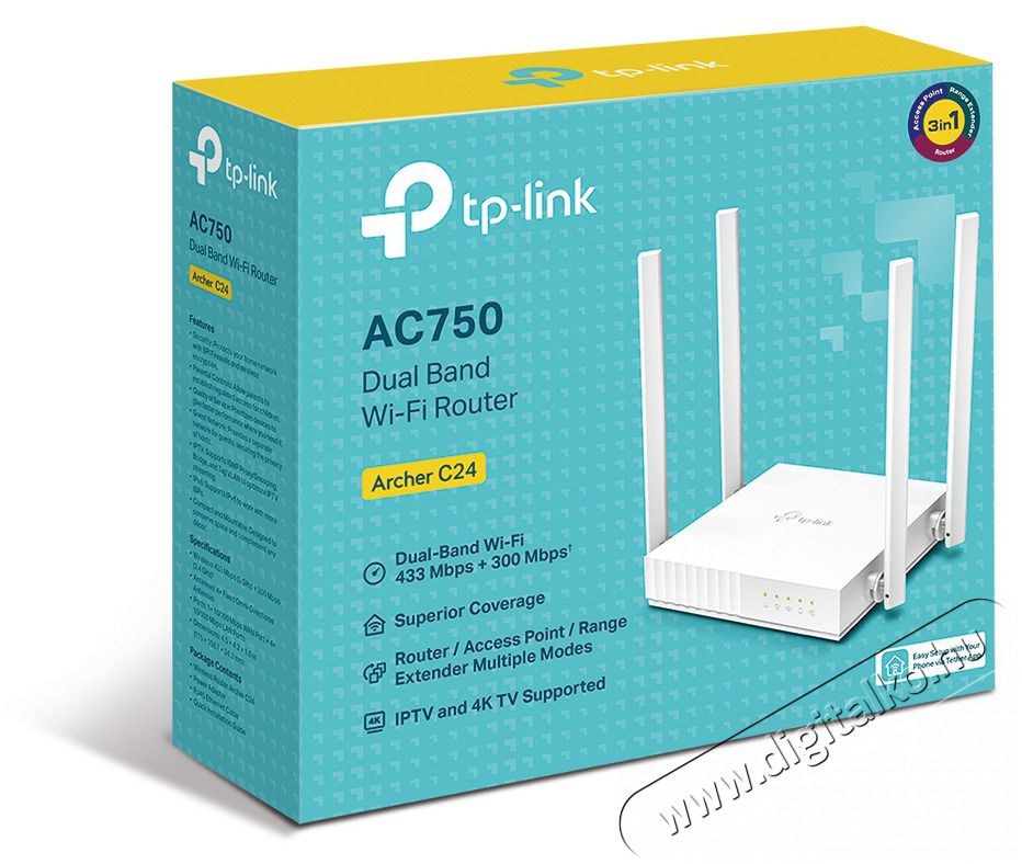 TP-LINK ARCHER C24 Router Iroda &eacute;s sz&aacute;m&iacute;t&aacute;stechnika - H&aacute;l&oacute;zat - Router - 474381