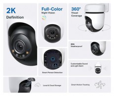 TP-LINK Tapo C510W 2K 3MP IP65 k&uuml;lt&eacute;ri forgathat&oacute; biztons&aacute;gi Wi-Fi kamera H&aacute;ztart&aacute;s / Otthon / K&uuml;lt&eacute;r - Biztons&aacute;gtechnika - Biztons&aacute;gi kamera - 477581