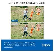 TP-LINK Tapo C510W 2K 3MP IP65 k&uuml;lt&eacute;ri forgathat&oacute; biztons&aacute;gi Wi-Fi kamera H&aacute;ztart&aacute;s / Otthon / K&uuml;lt&eacute;r - Biztons&aacute;gtechnika - Biztons&aacute;gi kamera - 477581