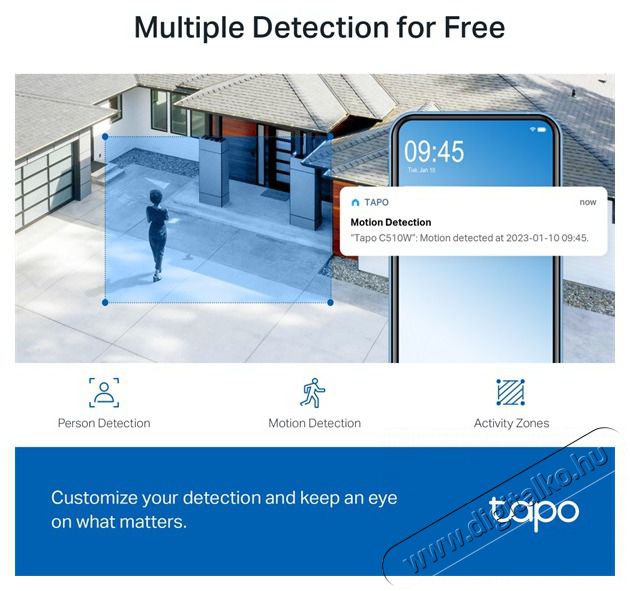 TP-LINK Tapo C510W 2K 3MP IP65 k&uuml;lt&eacute;ri forgathat&oacute; biztons&aacute;gi Wi-Fi kamera H&aacute;ztart&aacute;s / Otthon / K&uuml;lt&eacute;r - Biztons&aacute;gtechnika - Biztons&aacute;gi kamera - 477581