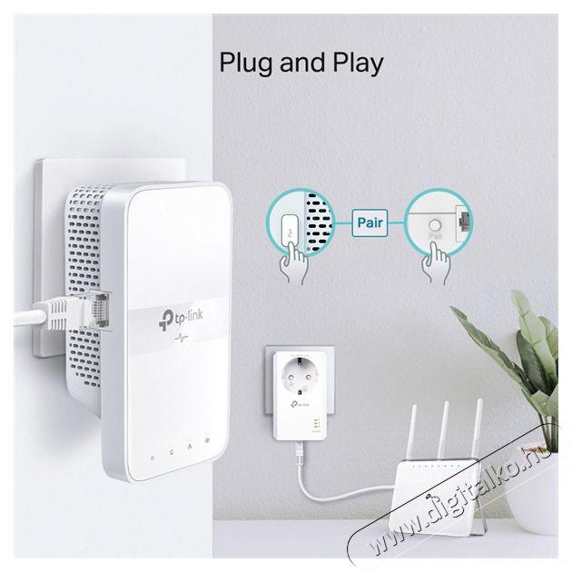 TP-LINK TL-WPA7617 AV1000 Passthrough Powerline Wi-Fi KIT Iroda &eacute;s sz&aacute;m&iacute;t&aacute;stechnika - H&aacute;l&oacute;zat - H&aacute;l&oacute;zati kieg&eacute;sz&iacute;tő - 478116
