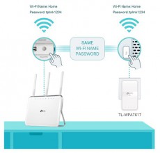 TP-LINK TL-WPA7617 AV1000 Passthrough Powerline Wi-Fi KIT Iroda &eacute;s sz&aacute;m&iacute;t&aacute;stechnika - H&aacute;l&oacute;zat - H&aacute;l&oacute;zati kieg&eacute;sz&iacute;tő - 478116