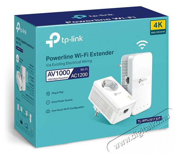 TP-LINK TL-WPA7617 AV1000 Passthrough Powerline Wi-Fi KIT Iroda &eacute;s sz&aacute;m&iacute;t&aacute;stechnika - H&aacute;l&oacute;zat - H&aacute;l&oacute;zati kieg&eacute;sz&iacute;tő - 478116