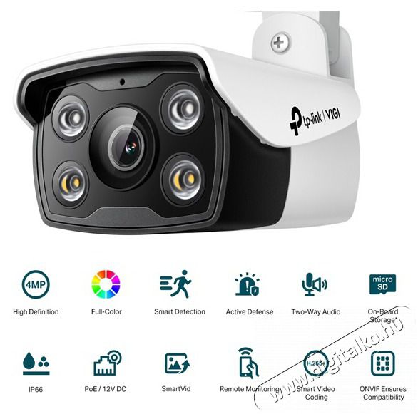 TP-LINK IP Kamera k&uuml;lt&eacute;ri &eacute;jjell&aacute;t&oacute; 4 Megapixel, 6mm Objekt&iacute;v, VIGI C340(6MM) F&eacute;nyk&eacute;pezőg&eacute;p / kamera - Megfigyelő / IP kamera - 483903