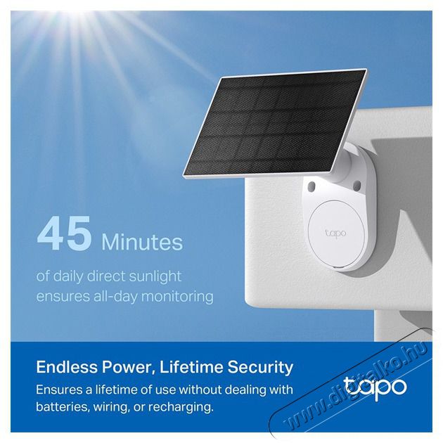 TP-LINK Tapo C410 KIT 2K 3MP IP65 k&uuml;lt&eacute;ri Napelemes biztons&aacute;gi Wi-Fi kamera szett H&aacute;ztart&aacute;s / Otthon / K&uuml;lt&eacute;r - Biztons&aacute;gtechnika - Biztons&aacute;gi kamera - 506886