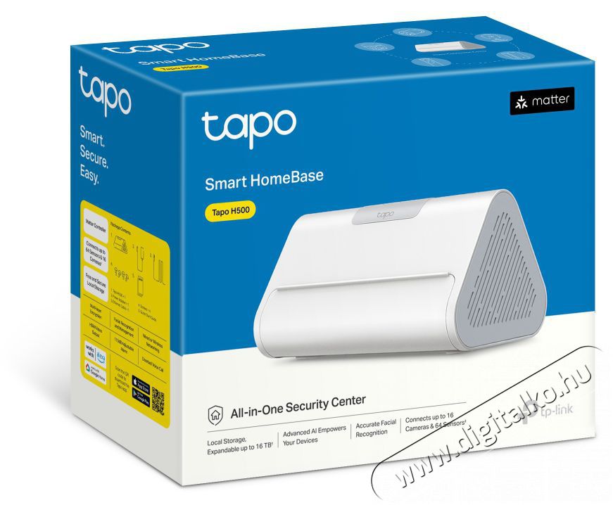 TP-LINK Tapo H500 Smart HomeBase H&aacute;ztart&aacute;s / Otthon / K&uuml;lt&eacute;r - Okos otthon - Kieg&eacute;sz&iacute;tő - 508241