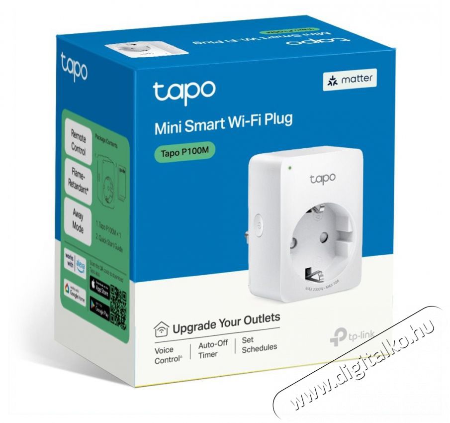 TP-LINK Tapo P100M H&aacute;ztart&aacute;s / Otthon / K&uuml;lt&eacute;r - Okos otthon - Okos konnektor - 520210