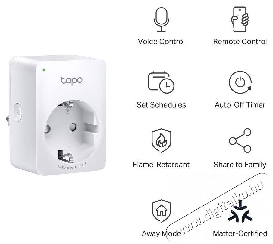 TP-LINK Tapo P100M H&aacute;ztart&aacute;s / Otthon / K&uuml;lt&eacute;r - Okos otthon - Okos konnektor - 520210