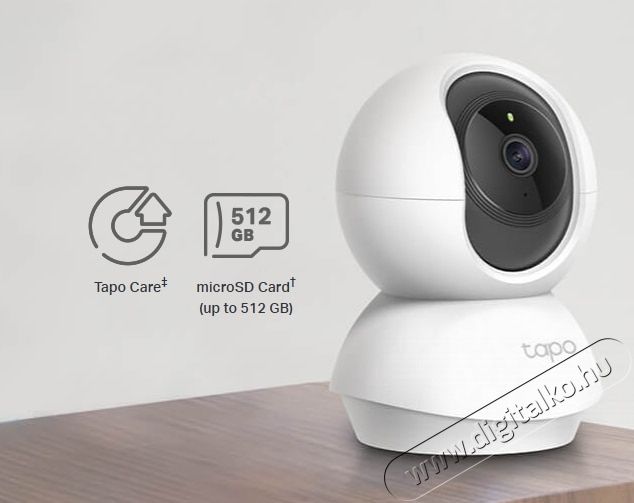 TP-LINK Tapo C200C Smart t&eacute;rfigyelő kamera, Pan/Tilt 360&deg;, 1080p FullHD, Babafigyelő vezet&eacute;k n&eacute;lk&uuml;li audio-vide&oacute;, Night Vision, Mozg&aacute;s&eacute;rz&eacute;kel&eacute;s F&eacute;nyk&eacute;pezőg&eacute;p / kamera - Megfigyelő / IP kamera - 531400