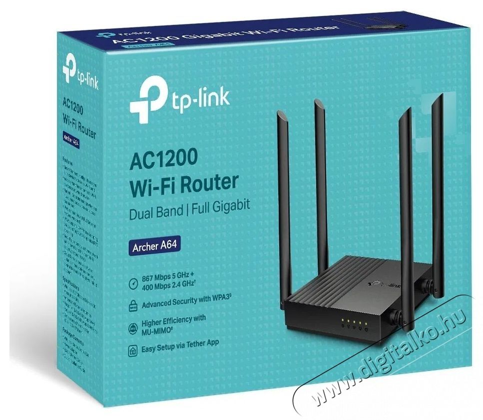 TP-LINK Archer A64 Dual Band AC1200 WiFi router Iroda &eacute;s sz&aacute;m&iacute;t&aacute;stechnika - H&aacute;l&oacute;zat - Router - 532763