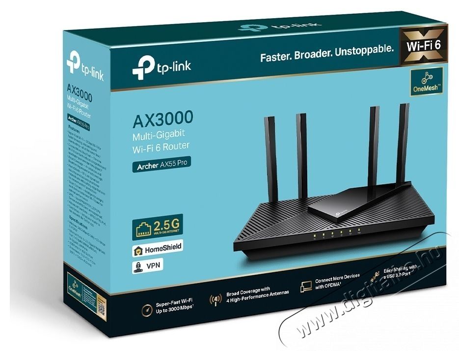TP-LINK Archer AX55 Pro WiFi router Iroda &eacute;s sz&aacute;m&iacute;t&aacute;stechnika - H&aacute;l&oacute;zat - Router - 532766