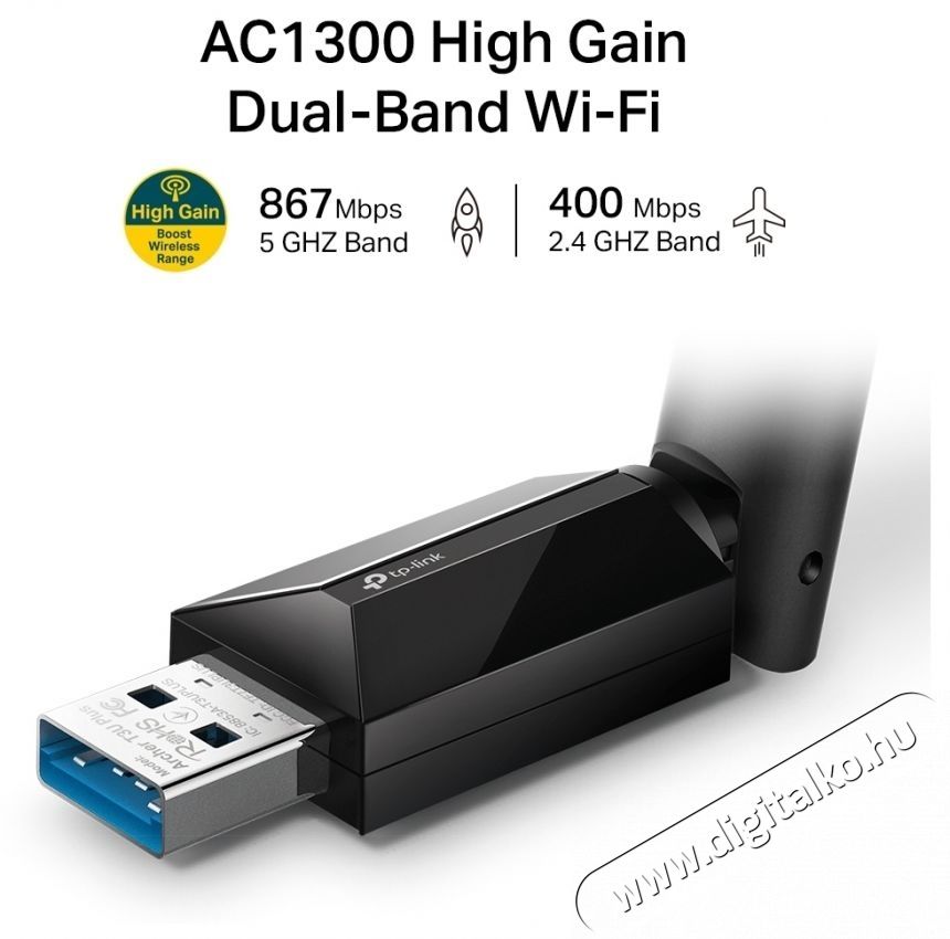 TP-LINK Archer T3U Plus WiFi USB adapter Iroda &eacute;s sz&aacute;m&iacute;t&aacute;stechnika - H&aacute;l&oacute;zat - Vezet&eacute;k n&eacute;lk&uuml;li adapter - 532768
