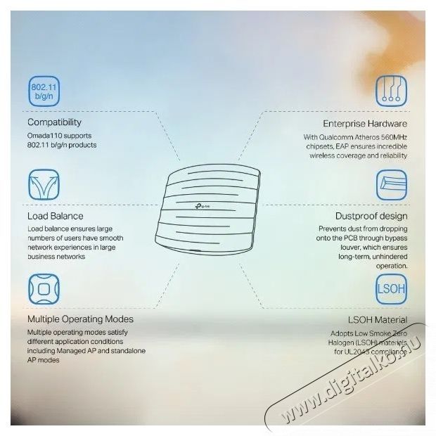 TP-LINK EAP110 WiFi Access point Iroda &eacute;s sz&aacute;m&iacute;t&aacute;stechnika - H&aacute;l&oacute;zat - Lefedetts&eacute;gn&ouml;velő / jeltov&aacute;bb&iacute;t&oacute; - 532728