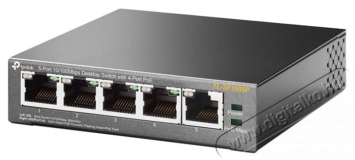 TP-LINK TL-SF1005P 10/100Mbps PoE Switch - Fekete Iroda &eacute;s sz&aacute;m&iacute;t&aacute;stechnika - H&aacute;l&oacute;zat - Switch - 333534