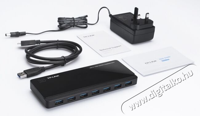 TP-LINK UH720 7 portos 3.0-s USB hub 2 t&ouml;lt&eacute;si csatlakoz&aacute;ssal Iroda &eacute;s sz&aacute;m&iacute;t&aacute;stechnika - Notebook kieg&eacute;sz&iacute;tő - USB hub / eloszt&oacute; - 313274