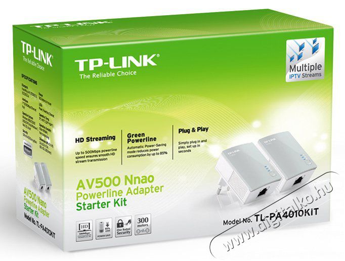 TP-LINK TL-PA4010KIT Powerline &aacute;ramk&ouml;ri jeltov&aacute;bb&iacute;t&oacute; Iroda &eacute;s sz&aacute;m&iacute;t&aacute;stechnika - H&aacute;l&oacute;zat - Lefedetts&eacute;gn&ouml;velő / jeltov&aacute;bb&iacute;t&oacute; - 301796