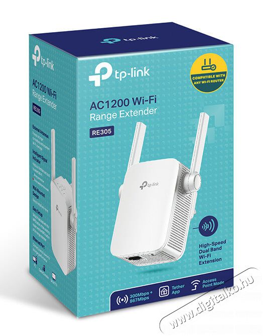 TP-LINK RE305 AC1200 Wi-Fi Lefedetts&eacute;gn&ouml;velő Iroda &eacute;s sz&aacute;m&iacute;t&aacute;stechnika - H&aacute;l&oacute;zat - Lefedetts&eacute;gn&ouml;velő / jeltov&aacute;bb&iacute;t&oacute; - 333525