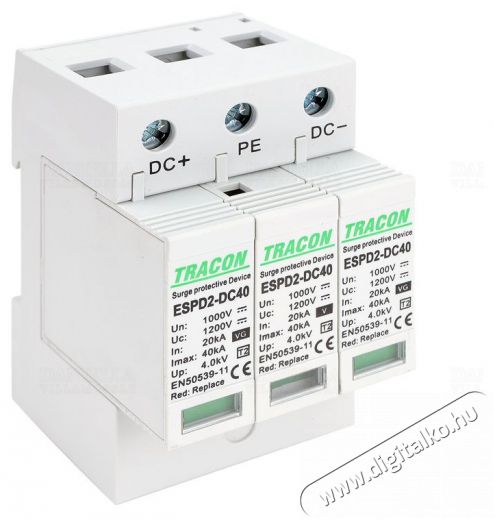 Tracon ESPD2-DC40-1000 cser&eacute;lhető bet&eacute;ttel t&iacute;pus&uacute; t&uacute;lfesz&uuml;lts&eacute;g levezető Iroda &eacute;s sz&aacute;m&iacute;t&aacute;stechnika - Egy&eacute;b sz&aacute;m&iacute;t&aacute;stechnikai term&eacute;k - 394788