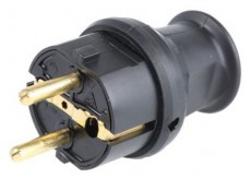 Tracon TICS-012G 2P+F Gumi csatlakozó dugó, védőérintkezővel Mobil / Kommunikáció / Smart - Mobiltelefon kiegészítő / tok - Kábel / átalakító - 413059