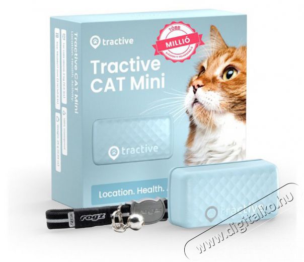 TRACTIVE Tractive GPS CAT Mini menta macska GPS nyomk&ouml;vető &eacute;s tev&eacute;kenys&eacute;gfigyelő H&aacute;ztart&aacute;s / Otthon / K&uuml;lt&eacute;r - Egy&eacute;b h&aacute;ztart&aacute;si term&eacute;k - 501902