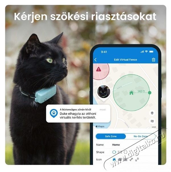 TRACTIVE Tractive GPS CAT Mini menta macska GPS nyomk&ouml;vető &eacute;s tev&eacute;kenys&eacute;gfigyelő H&aacute;ztart&aacute;s / Otthon / K&uuml;lt&eacute;r - Egy&eacute;b h&aacute;ztart&aacute;si term&eacute;k - 501902