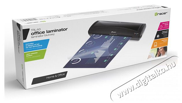 Tracer TRANIS42004 TRL-A3 A3 30cm/perc hideg-meleg fekete lamin&aacute;l&oacute;g&eacute;p Iroda &eacute;s sz&aacute;m&iacute;t&aacute;stechnika - Pap&iacute;r kezelő term&eacute;k - Lamin&aacute;l&oacute; - 516228