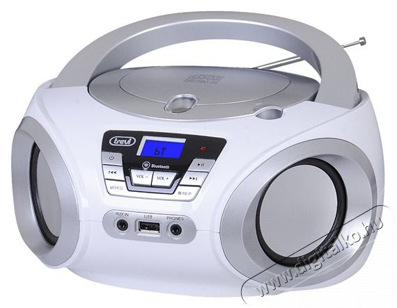 Trevi CMP 544BT hordozhat&oacute; feh&eacute;r Bluetooth/FM/USB/AUX/CD boombox Audio-Video / Hifi / Multim&eacute;dia - Hordozhat&oacute; CD / DVD / Multim&eacute;dia k&eacute;sz&uuml;l&eacute;k - Hordozhat&oacute; CD / Multim&eacute;dia r&aacute;di&oacute;magn&oacute; / Boombox - 500457